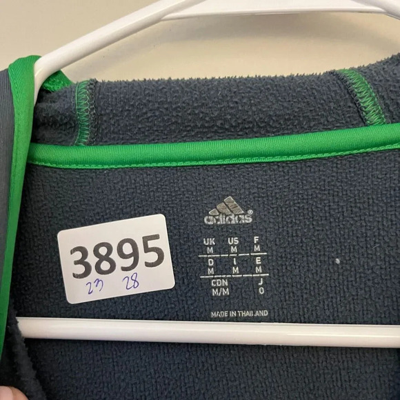 Adidas Mens Gray Sweatshirt M Fleece Hoodie Long Sleeve Pullover Soccer Workout - Picture 10 of 10